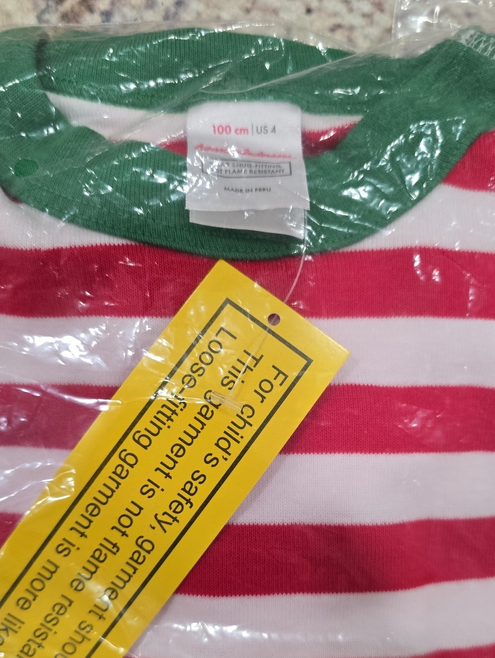 NEW Hanna Andersson Red & White with Green Trim